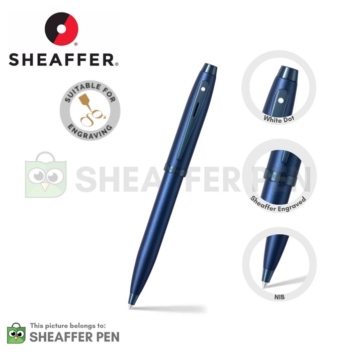 

✨Sale Sheaffer® 100 Satin Blue With Pvd Blue Trim Ballpoint Pen Terbatas