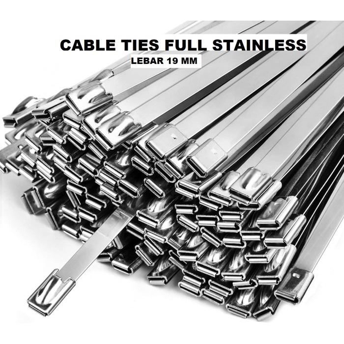 

✨Ready Per 50 Pcs Cable Ties Straps Stainless 19 X 150 Cm Kabel Tis Tali Plat Terbatas