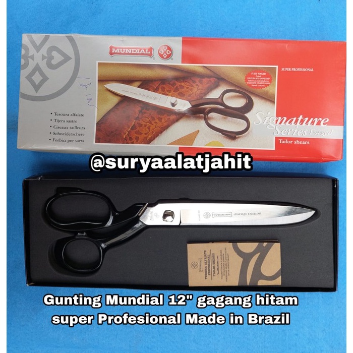 

✨Ready Gunting Mundial 12In Gagang Hitam Super Profesional Terbatas