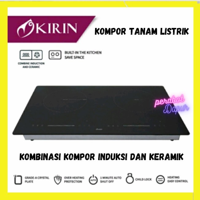 ✨Original Kompor Tanam Listrik Induksi Kirin 2 Tungku Induction Cooker Kic 2502H Terbaru