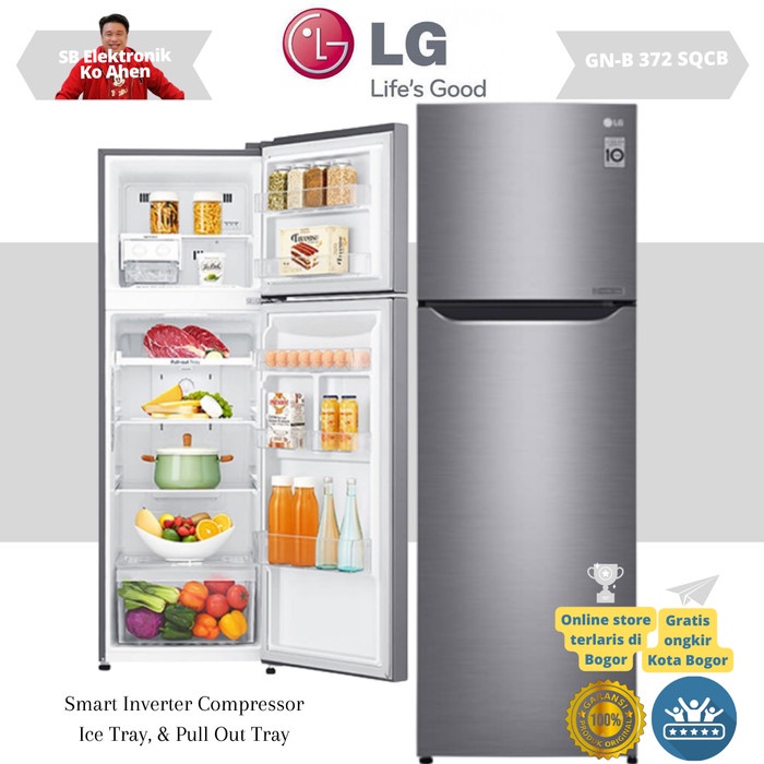✨Ready Kulkas Lg 2 Pintu Smart Inverter Gn B372Sqcb/ Gnb 372 Sqcb No Frost Diskon