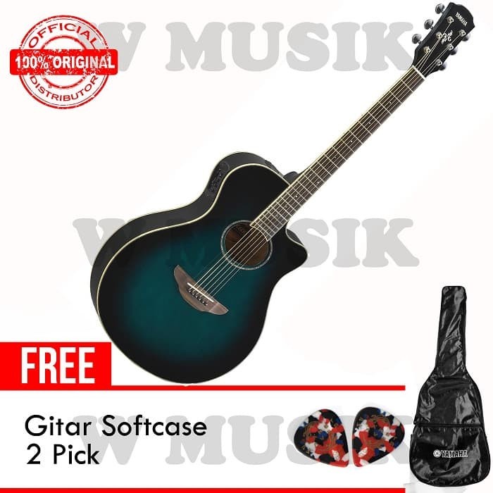 ✨New Ori Yamaha Gitar Akustik Elektrik Apx 600 - Obb  Softcase  2 Pick Terbaru