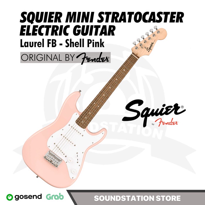 ✨New Ori Squier Mini Stratocaster Electric Guitar Laurel Fb Shell Pink Limited