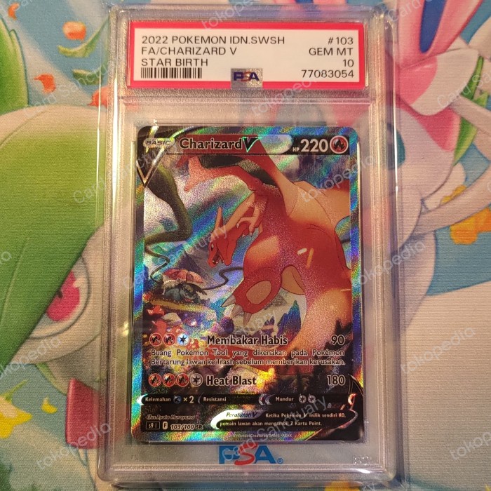 ✅Termurah Psa Graded - Charizard V Sr Aa Star Birth Indonesia Psa 10 Berkualitas