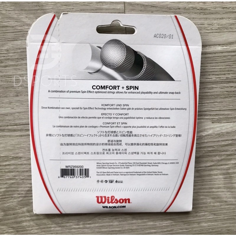 Wilson Spin Effect Hybrid Comfort + Spin ( Tennis String Senar Tenis )