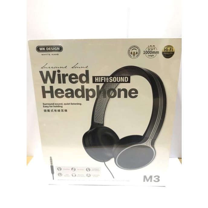 WK DESIGN ORIGINAL WIRED HEADPHONE M3 HIFI SOUND