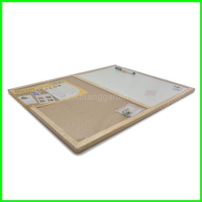 

Bi-Silque Cork Pin Board Papan Tulis Kayu Kombinasi White 60X45 Cm