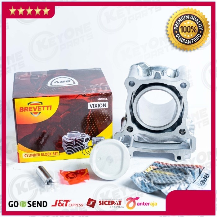 ✨Baru Silinder Blok Seher Dan Piston Kit Vixion / New 2013 - 2017 Brevetti Diskon