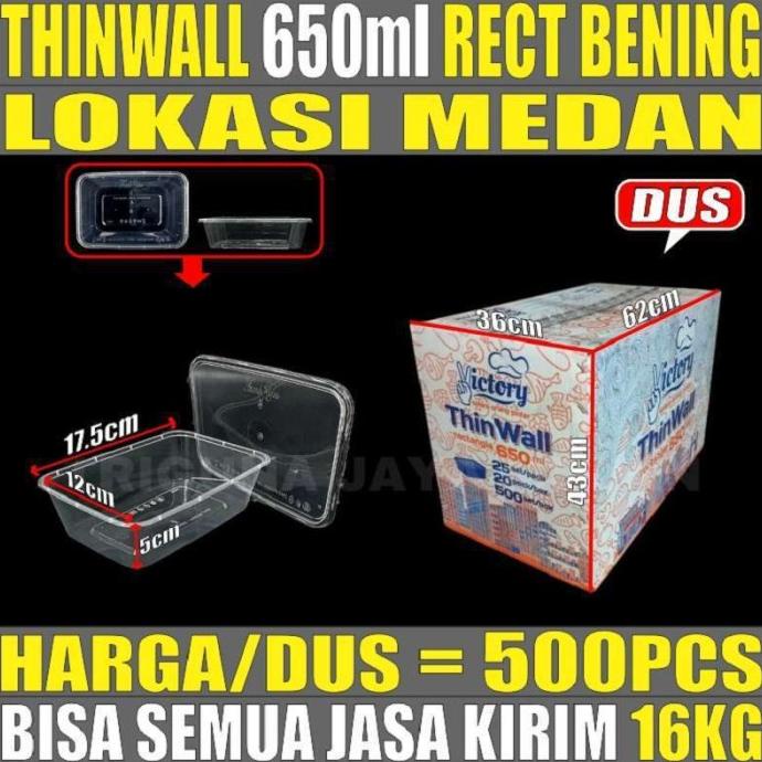 

=====] Thinwall 650ml Panjang Victory 500pcs Box Nasi Semua Jasa Kirim Medan