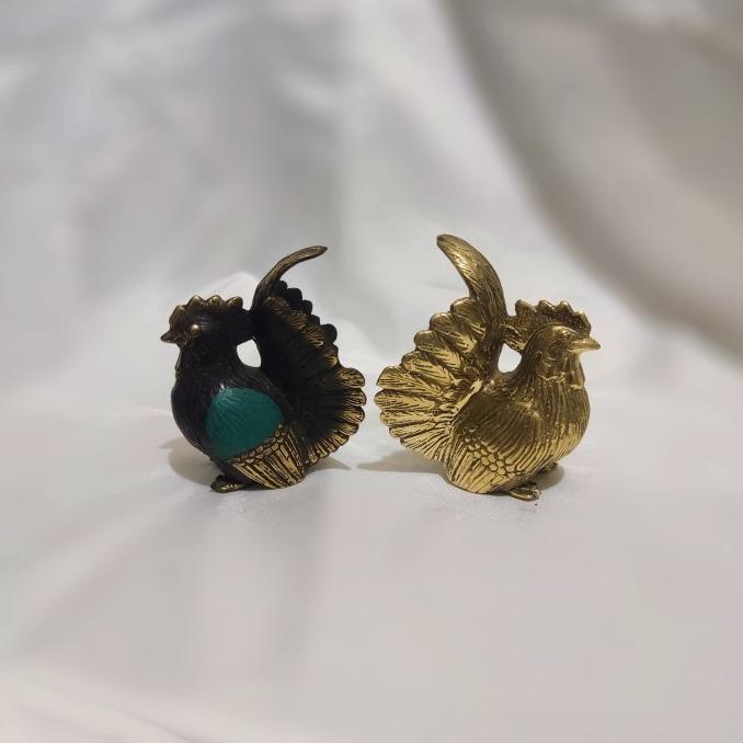 <<<<<] Patung Shio Ayam Kecil Hiasan Logam Kuningan Pajangan Ayam Jago Dekor