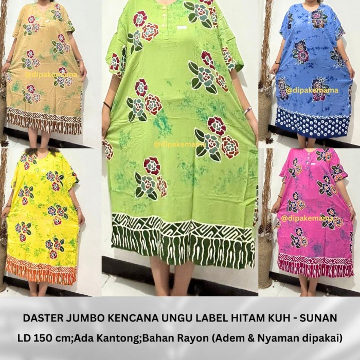IM654 DASTER JUMBO KENCANA UNGU LABEL HITAM KUH SUNAN LD 150 - dipakemama STOK TERBATAS