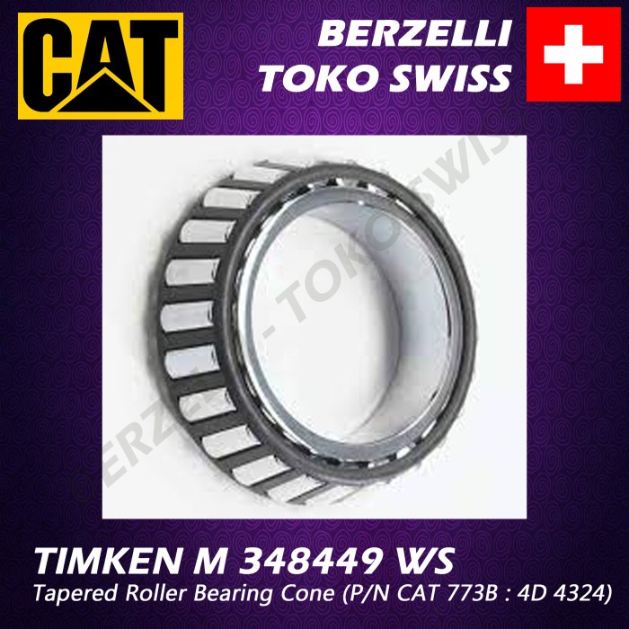 ✅Baru Timken M 348449 Ws Tapered Roller Bearing Cone Cat 773B : 4D 4324 Berkualitas