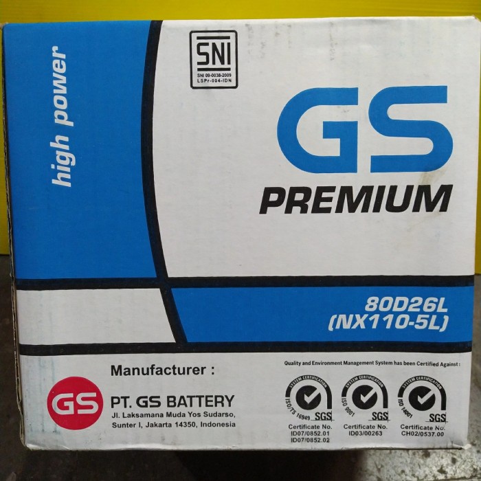 [Original] Aki Mobil Gs Astra Premium Type 80D26L Nx110-5L 12 Volt 70Ah Limited