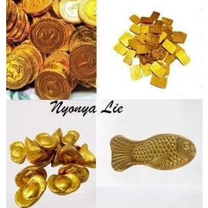 

```````] MCH01 Coklat Emas Batangan Yen Pao Coin Dolar Hias Parcel Cake Topper