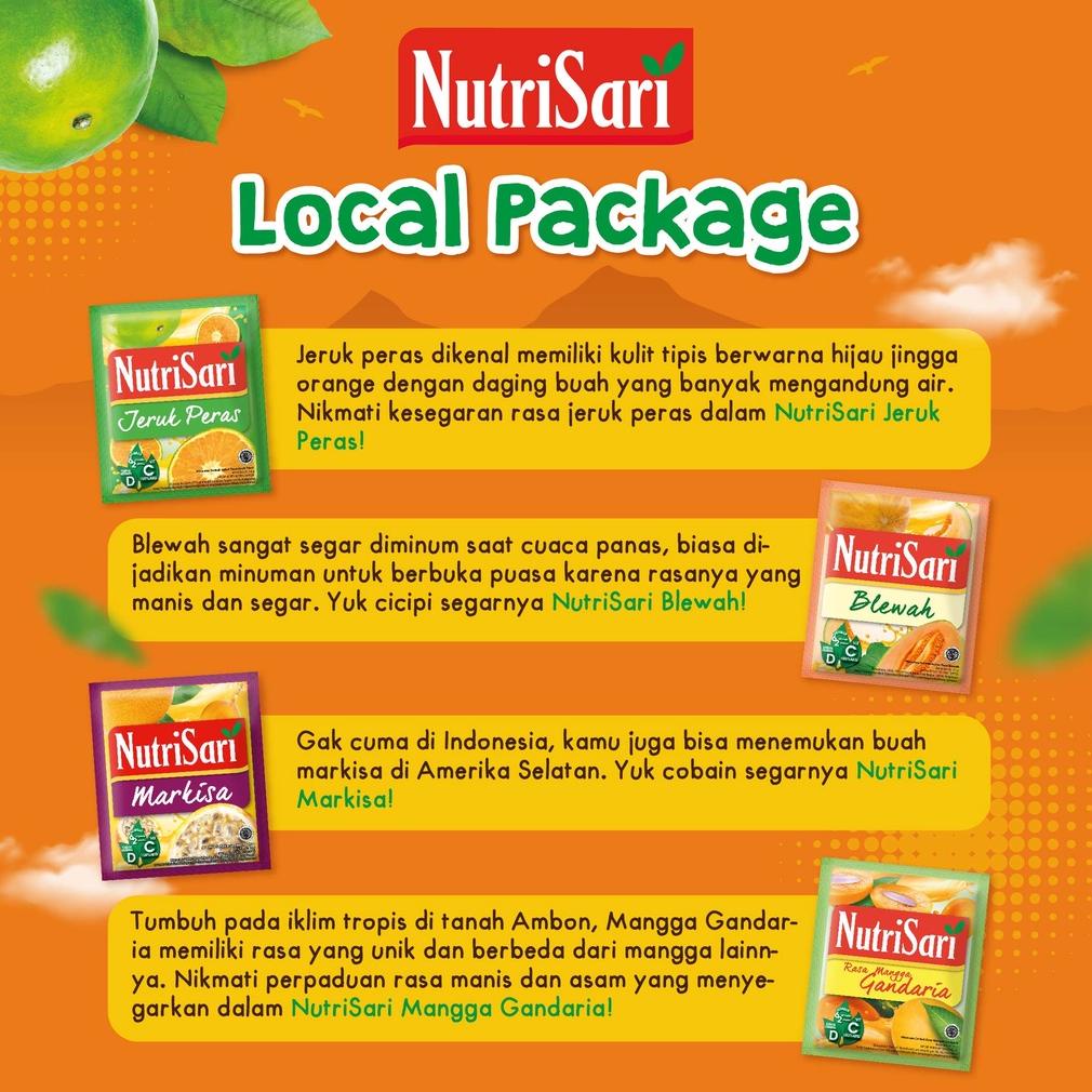 

Promo - NutriSari 4 Rasa Local Package 40 sachet - Minuman Buah Vitamin C dan Vitamin D