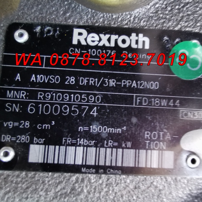 ✨Sale Pompa Piston Pump Hidrolik Rexroth R910910590 A10Vso28Dfr1/31R Diskon
