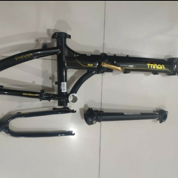 ✨Ori Frame Fnhon Blast Disk Brake Black Gold Glossy Not Gust Storm Tyrell Berkualitas
