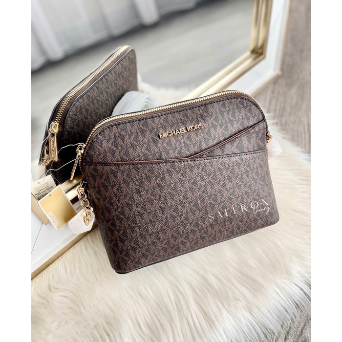 ✨New Michael Kors Jet Set Travel Medium Dome Crossbody / Brown Limited