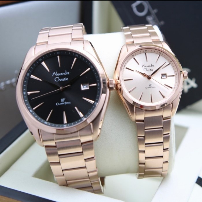 ✨Termurah Alexandre Christie Ac 8658 / Ac8658 Rosegold - Jam Tangan Couple Terbatas