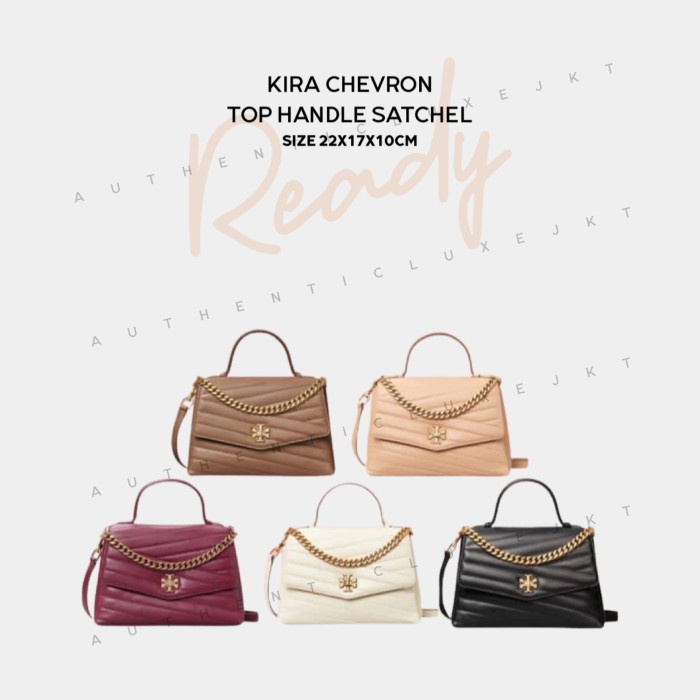 ✨New [Ready] Tb Kira Chevron Top Handle Satchel Limited