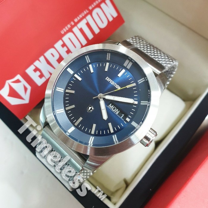 ✨Termurah Jam Tangan Pria Expedition E 6773 M Silver Steel Limited