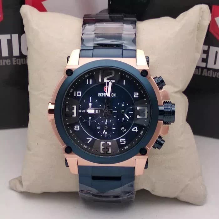 ✨Termurah Jam Tangan Pria Expedition E6605 Rosegold Blue Original Terbatas