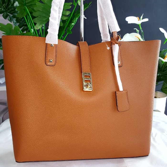 ✨New Mk Karson Luggage Large Carryall Tote Leather Diskon