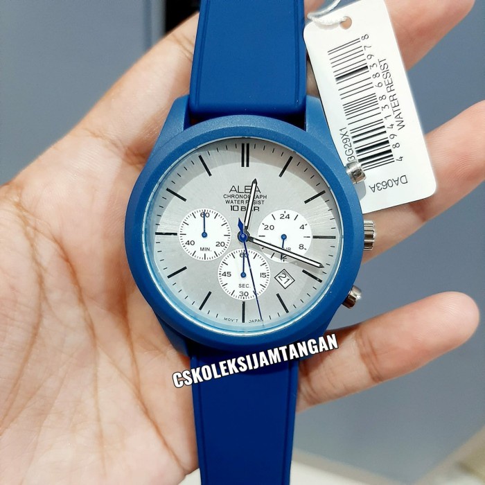 ✨Termurah Jam Tangan Pria Alba At3G29X1 At3G29 Chronograph Blue Rubber Original Terbaru