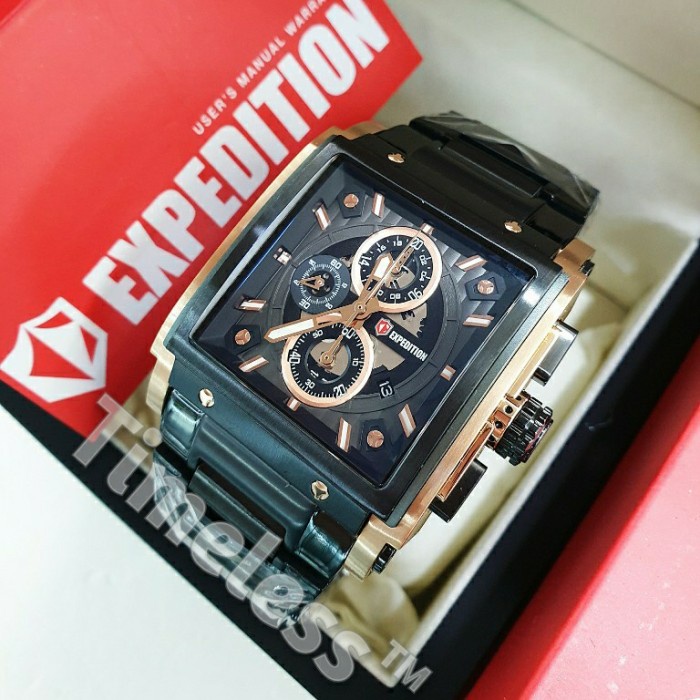 ✨Termurah Jam Tangan Pria Expedition E 6731 Mc Black Rosegold Diskon