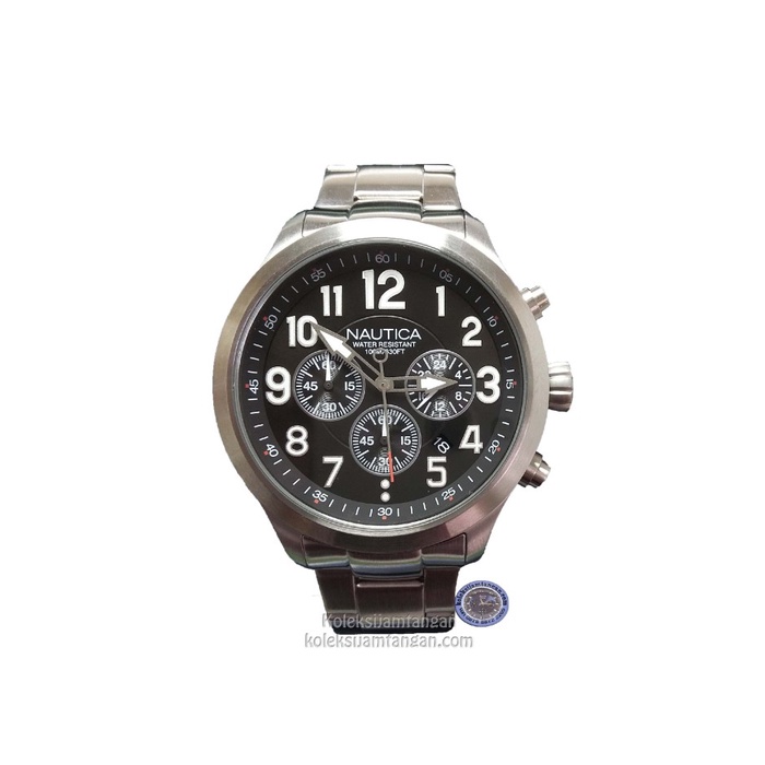 ✨Sale Jam Tangan Pria Nautica Nai18508G Silver Hitam Original Murah Terbatas