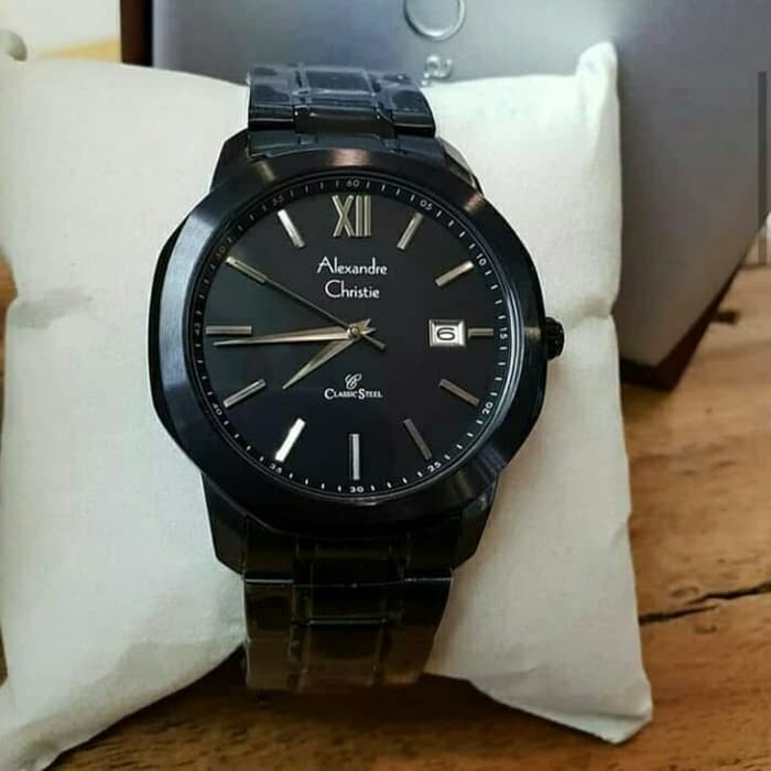 ✨Ready Jam Tangan Pria Alexandre Christie Ac8619 Original Full Black Limited