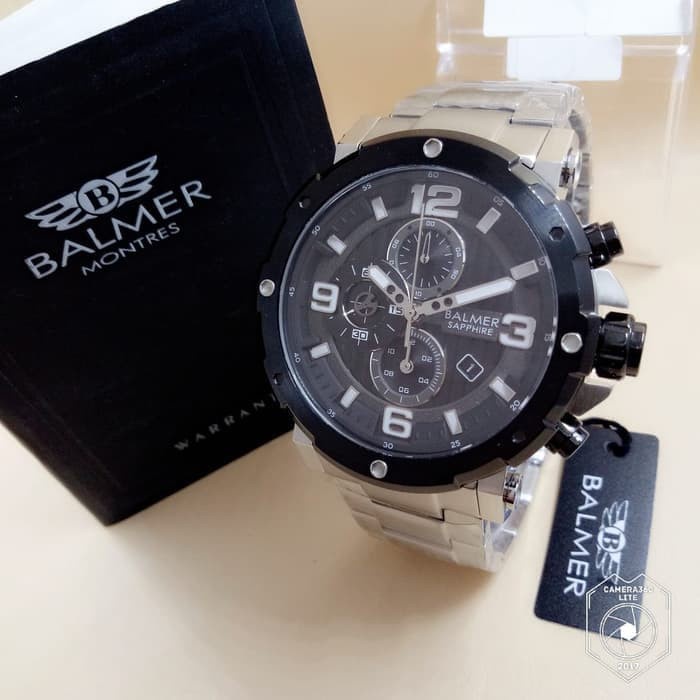 ✨Sale Jam Tangan Balmer 7987 Pria Sapphire Silver Black Original Diskon