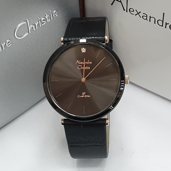 ✨Sale Jam Tangan Pria Alexandre Christie Ac 8577 Black Rosegold Original Terbatas