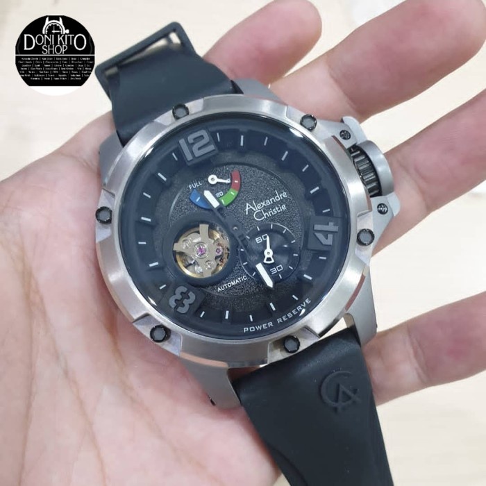 ✨Ready Jam Tangan Pria Original Alexandre Christie Ac6295 Silver Black Limited