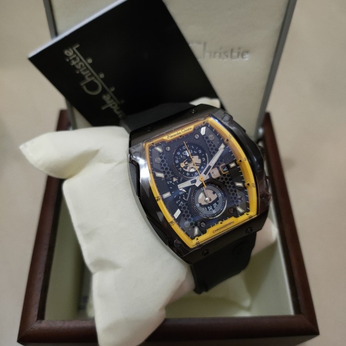 ✨Ready Alexandre Christie Ac 6608 Black Yellow Ac6608 Pria OriginalRubber Terbaru