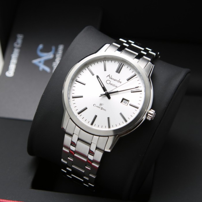 ✨Ready Jam Tangan Pria Alexandre Christie Ac 8657 Ac8657 Silver Original Diskon