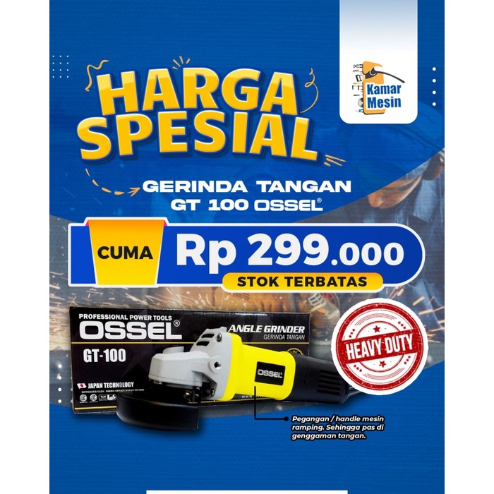 Gerinda GT100 Ossel Mesin Gerinda Tangan GT100 Ossel Gurinda GT100 Oss