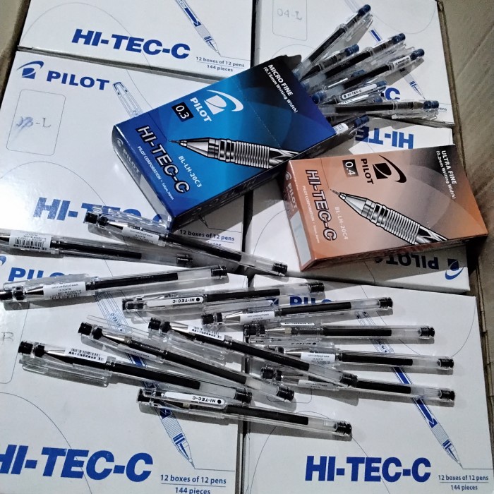 

;&;&;&;&] Pen Pilot Hi-tec 0,3mm & 0,4mm hitam/biru