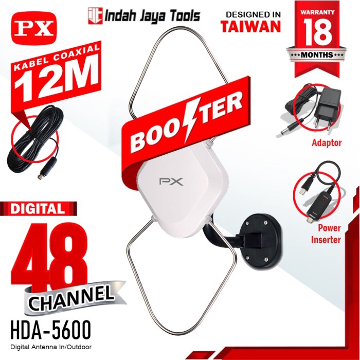 PX HDA-5600 ANTENA TV DIGITAL INDOOR OUTDOOR ANTENE PX HDA5600 5600