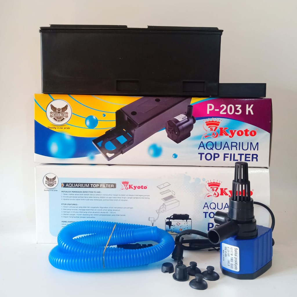 Aquarium Top Filter Box 3In1 P-203K Kyoto Filter Pompa Aquarium