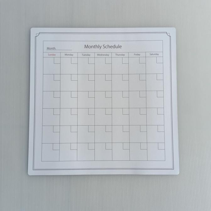 

siap kirim] magnetic sheet monthly schedule jadwal bulanan