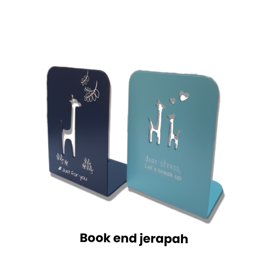 

Book End Pembatas Buku Besi Bentuk Lucu Yangga Buku Motif