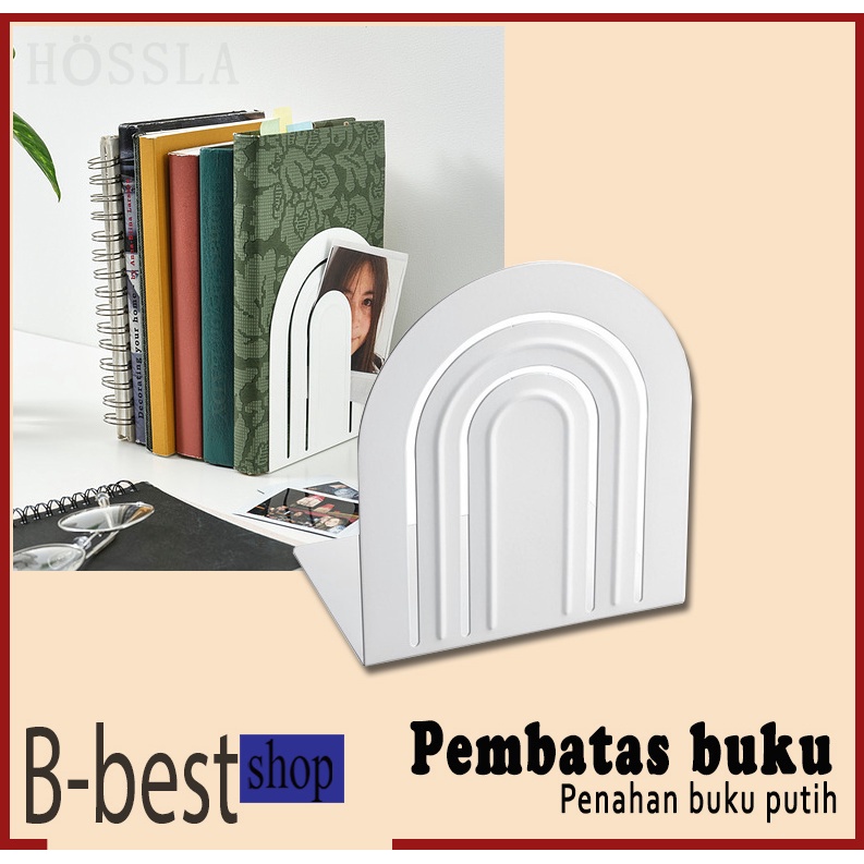 

Ahan Buku / Pembatas Buku Book Stand Sandaran Buku Besi Putih