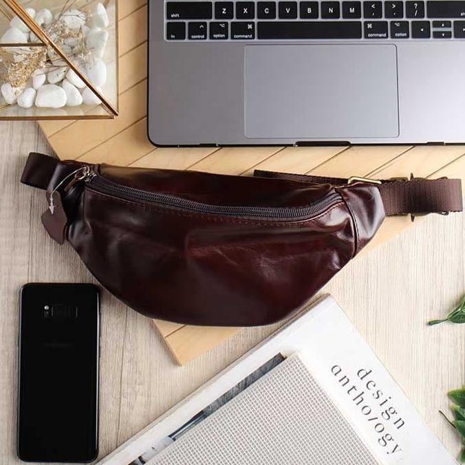 Sale Now Tas Pinggang Selempang Kecil Kulit Asli Pria Wanita Ishiya Germanic Original