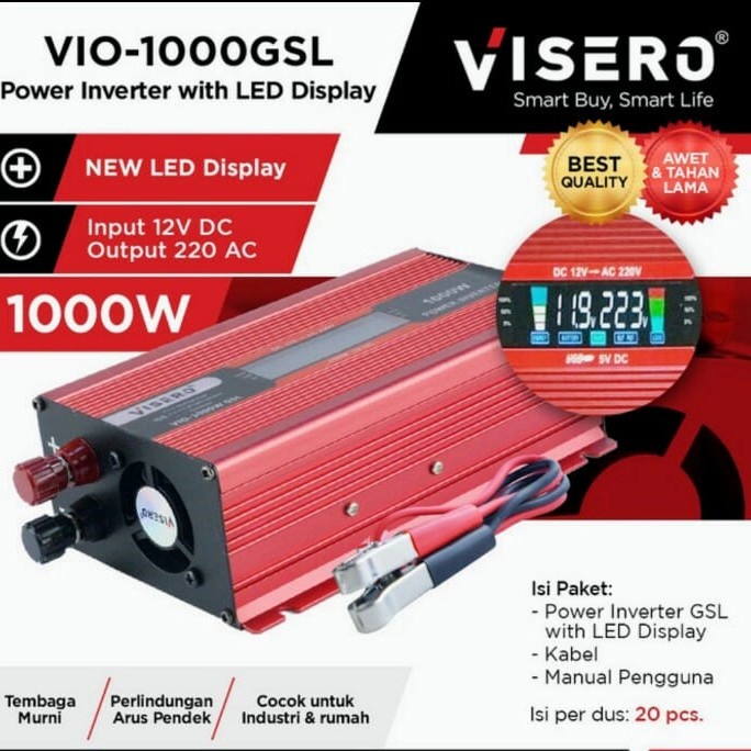 ✅Sale Power Inverter Visero Gsl 1000Watt 12V Digital Display 1000W Original Limited