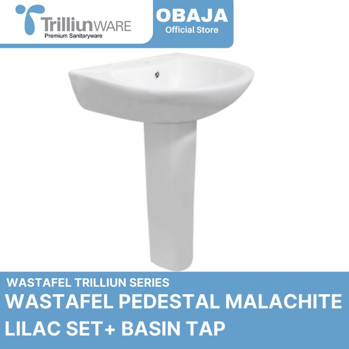 ✅Ori Wastafel /Wash Basin Pedestal Malachite Lilac Set  Basin Tap Trilliun Terbatas