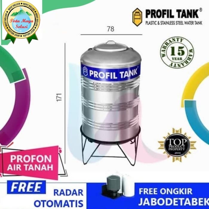 ✅Original Stainless Tangki Toren Air 700 Liter Profil Tank Ps700 Profn  Kaki Terbaru