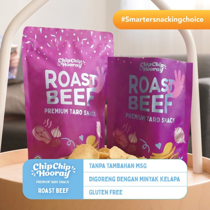 

Chip Chip Hooray Premium Taro Snack - Roast Beef - 75 G Best