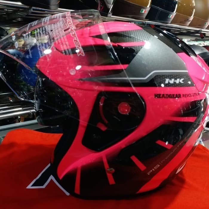 ✨Termurah Helm Nhk R1 Octarium Black Pink Fluo R-1 Double Visor Limited