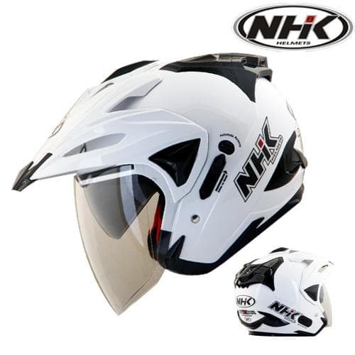 ✨Termurah Helm Nhk Godzilla Half Face Godzila White Solid Full Visor Polos Terbatas